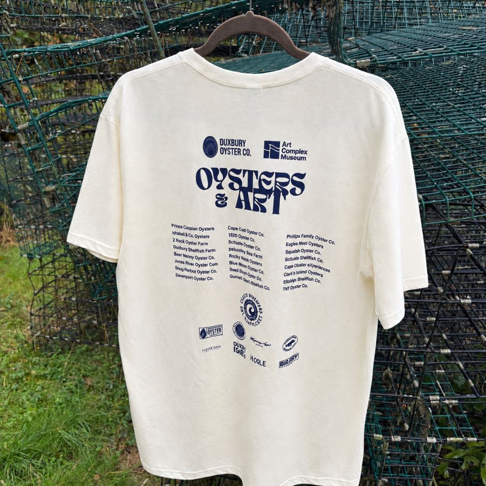 Shuckfest 2026 commemorative T-shirt design celebrating oyster growers and event supporters